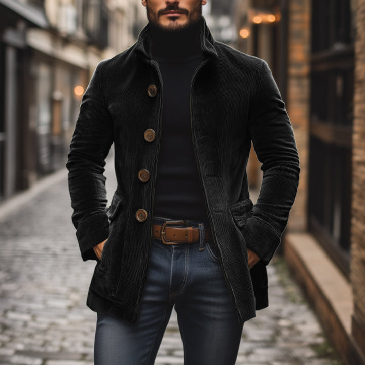 Men’s Single Breasted Coat | Buttoned