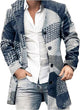 Men’s Printed Long Coat | Button-Up