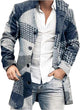 Men’s Printed Long Coat | Button-Up