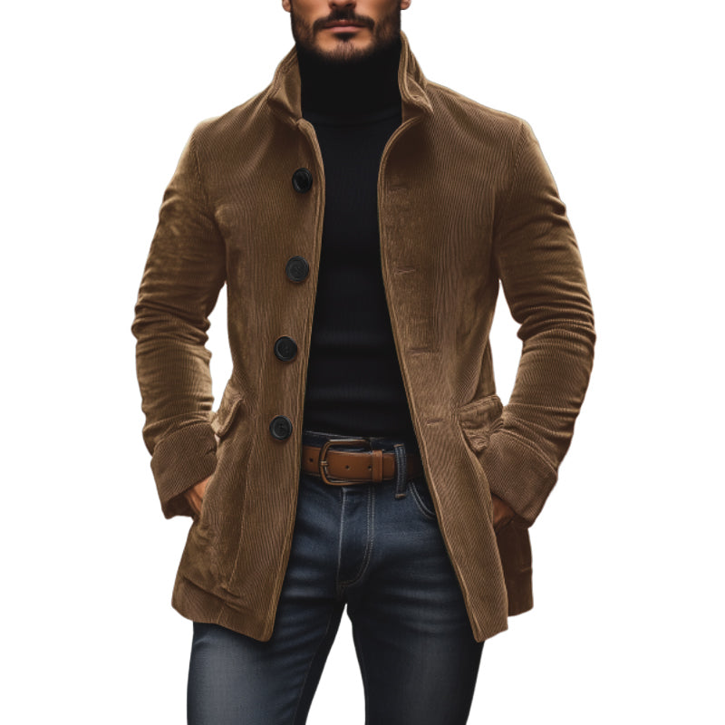 Men’s Single Breasted Coat | Buttoned