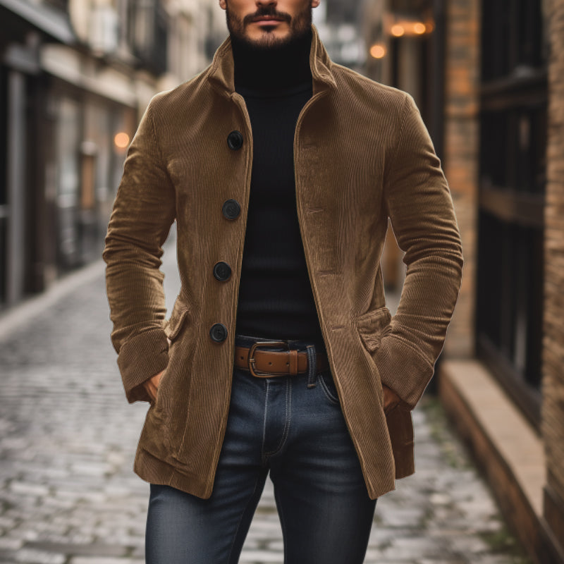 Men’s Single Breasted Coat | Buttoned