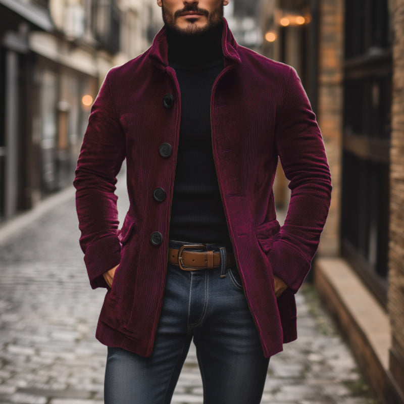 Men’s Single Breasted Coat | Buttoned