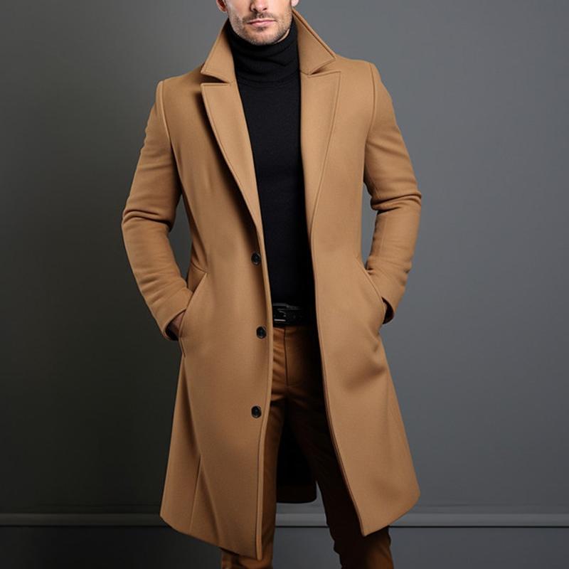 Elijah - Men's Solid Notch Lapel Coat