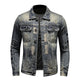 Men’s Distressed Denim Jacket | Patchwork