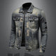 Men’s Distressed Denim Jacket | Patchwork