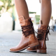 Women’s Lace-Up Ankle Boots | Studded Trim