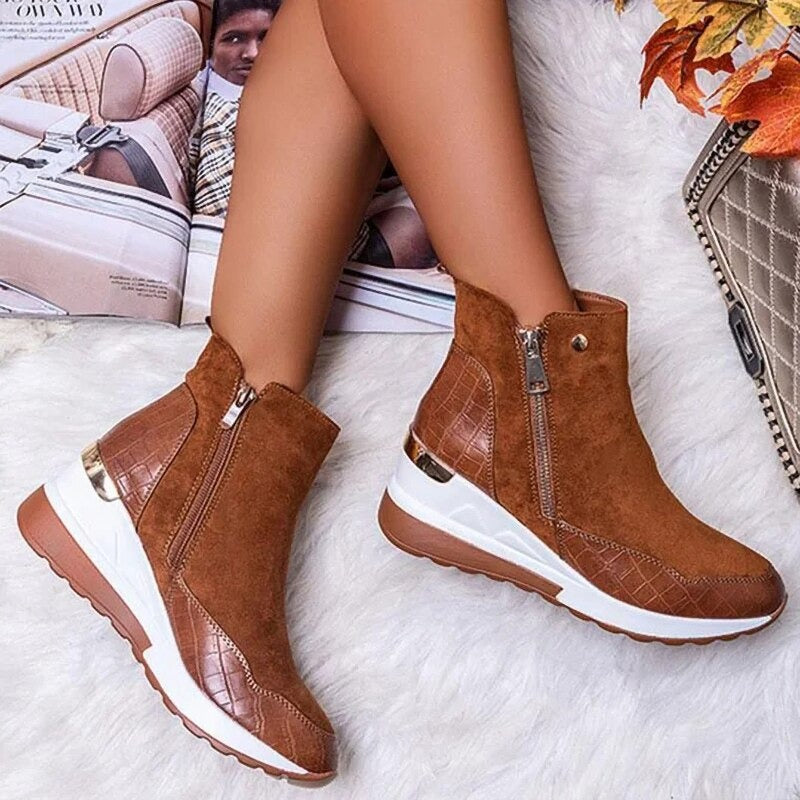 Women’s Wedge Ankle Boots | Zip-Up