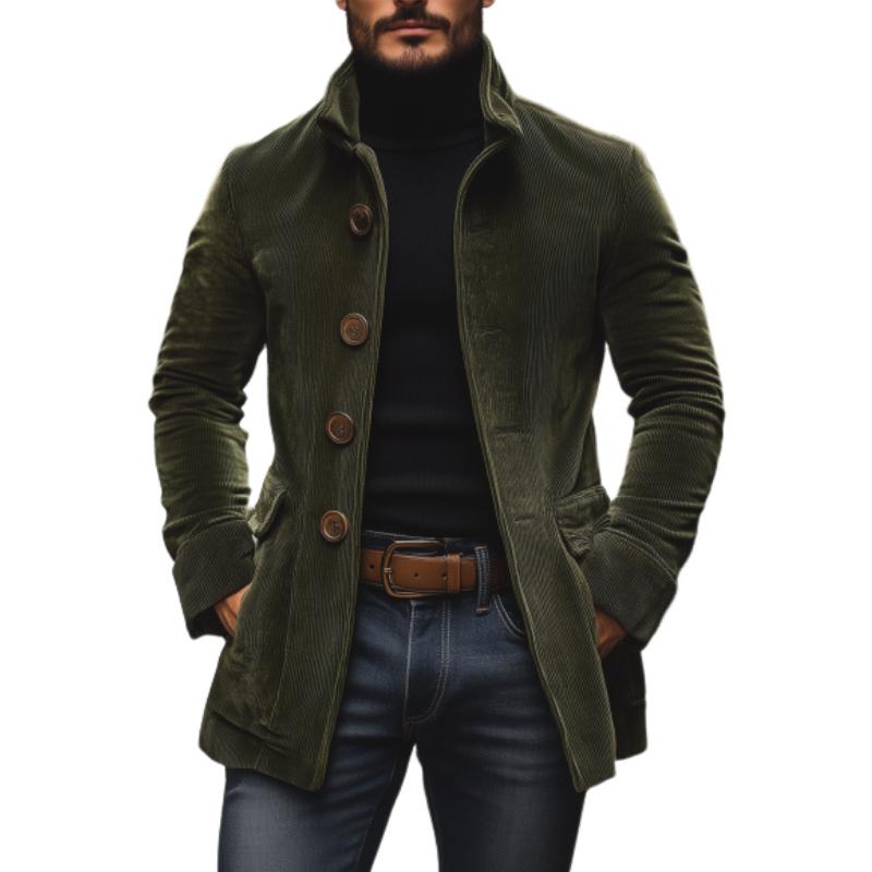Men’s Single Breasted Coat | Buttoned