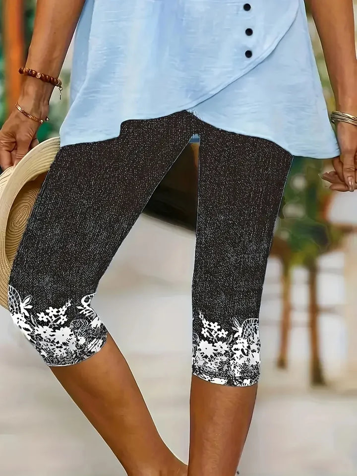 Women’s Floral Capri Leggings | Summer