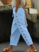 Women’s Button Detail Casual Pants | Loose Fit