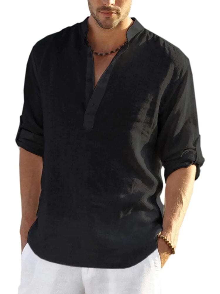 Men’s Long Sleeve Henley Shirt | Relaxed Fit