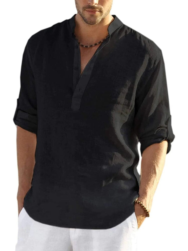 Men’s Long Sleeve Henley Shirt | Relaxed Fit