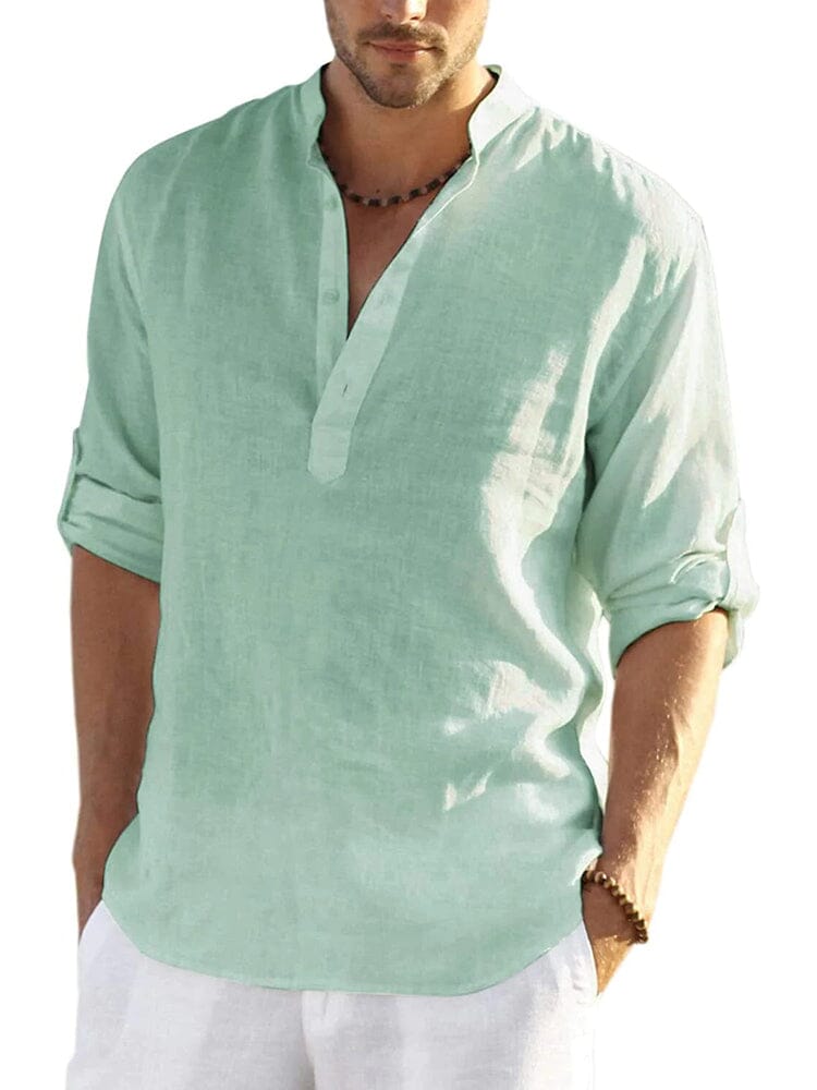 Men’s Long Sleeve Henley Shirt | Relaxed Fit