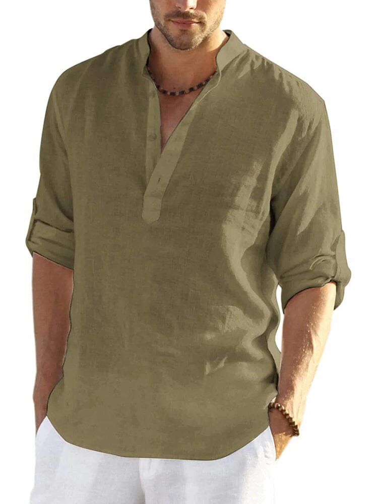 Men’s Long Sleeve Henley Shirt | Relaxed Fit
