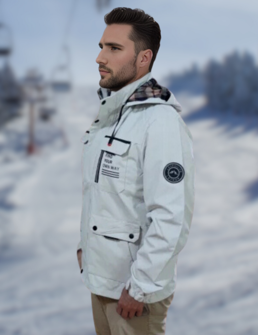 Men’s Mid-Length Windbreaker Jacket | Hooded