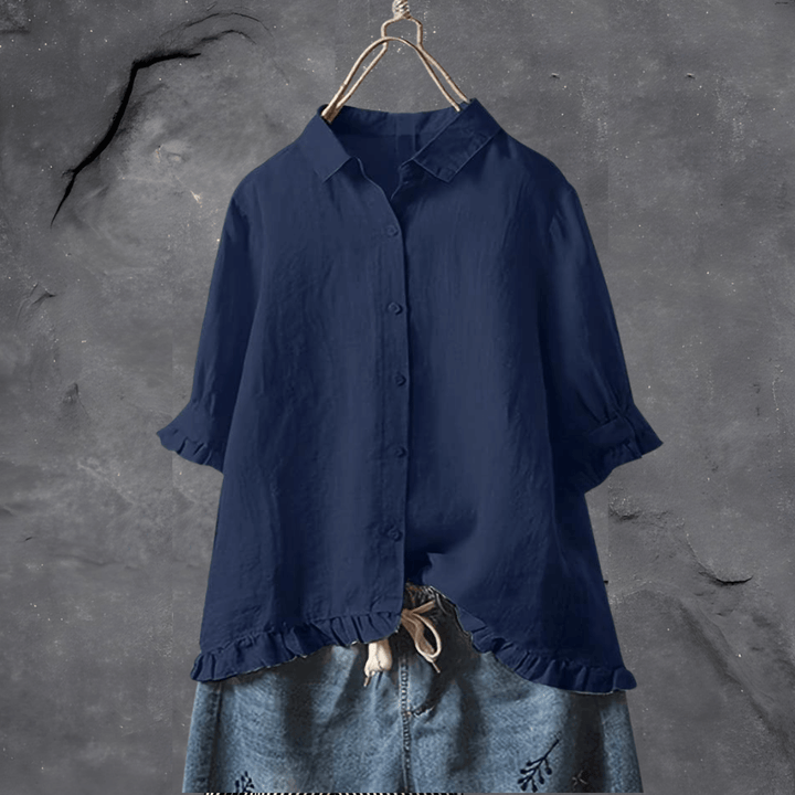 Women’s Ruffle Hem Button Shirt | Casual