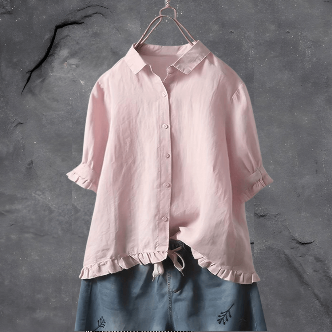 Women’s Ruffle Hem Button Shirt | Casual