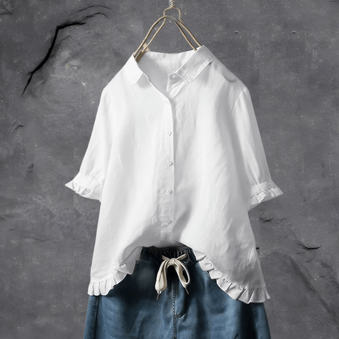 Women’s Ruffle Hem Button Shirt | Casual