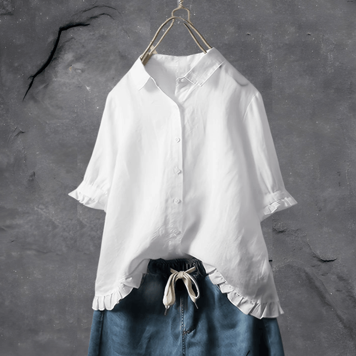 Women’s Ruffle Hem Button Shirt | Casual