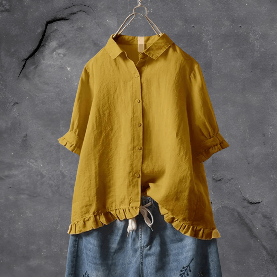 Women’s Ruffle Hem Button Shirt | Casual