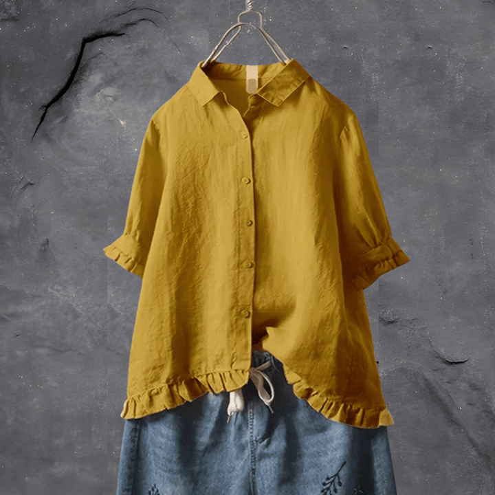 Women’s Ruffle Hem Button Shirt | Casual