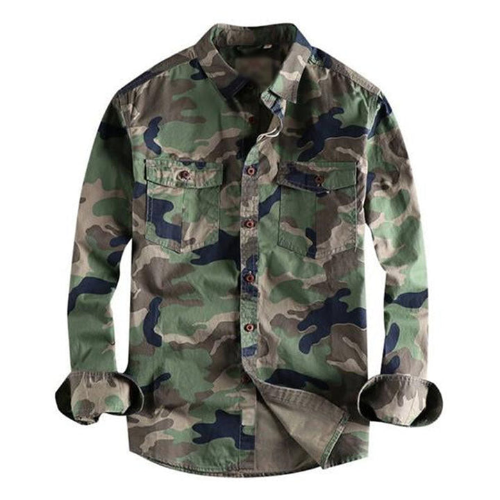 Sawyer - Washed camo cargo shirt
