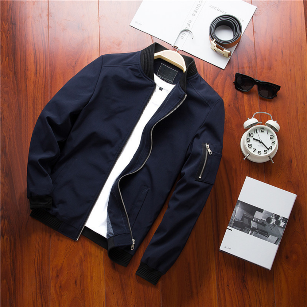 Men's Lightweight Bomber Jacket | Zip Pocket