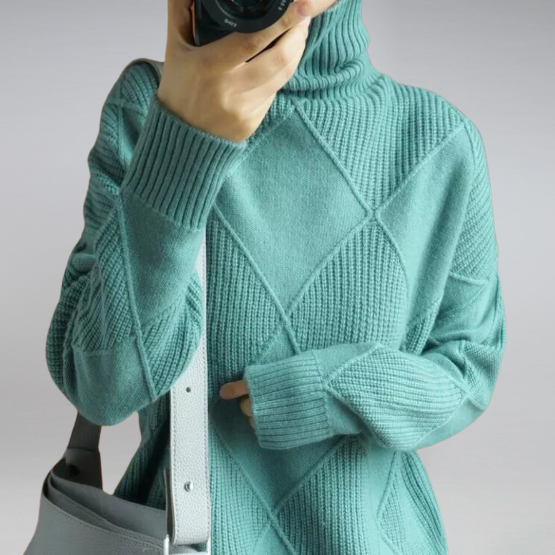 Women’s Diamond Knit Sweater | Long Sleeve