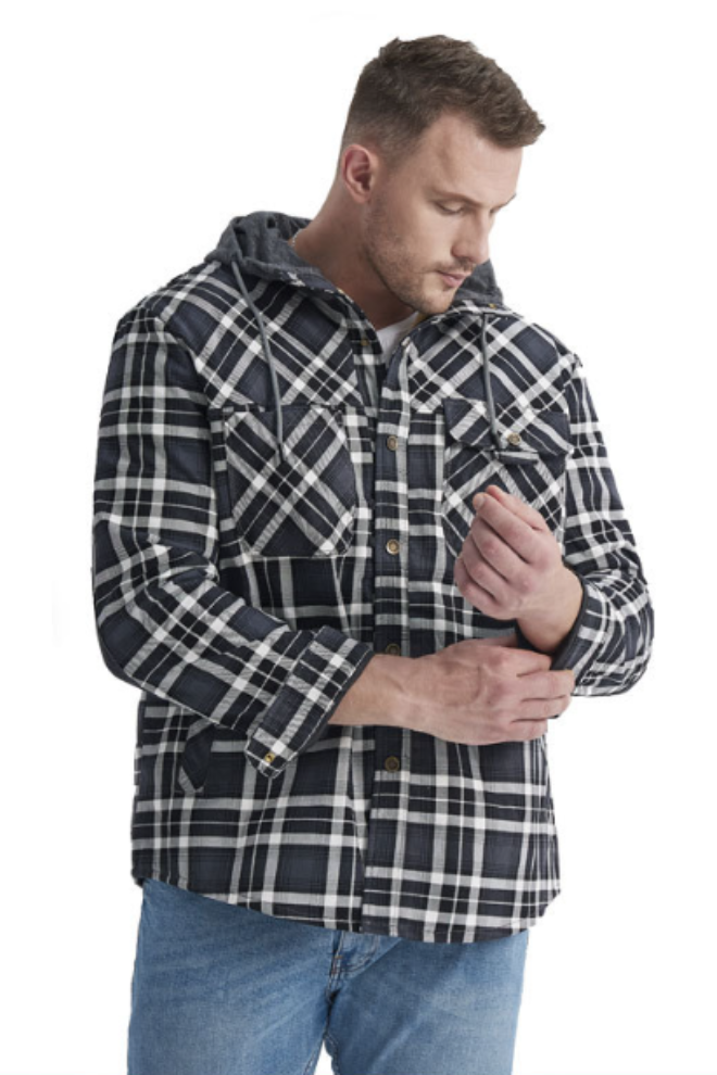 Men’s Hooded Plaid Jacket | Winter