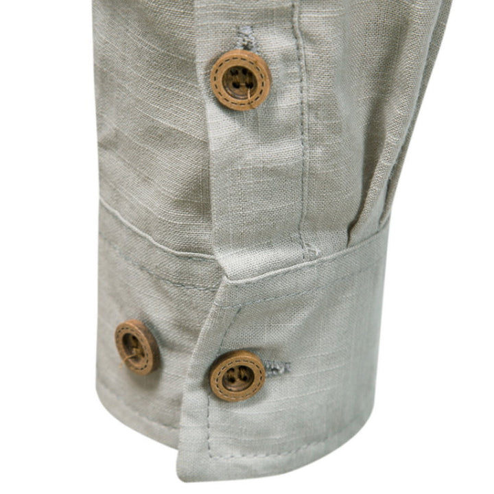 Roman - Solid Color Stand Collar Shirt