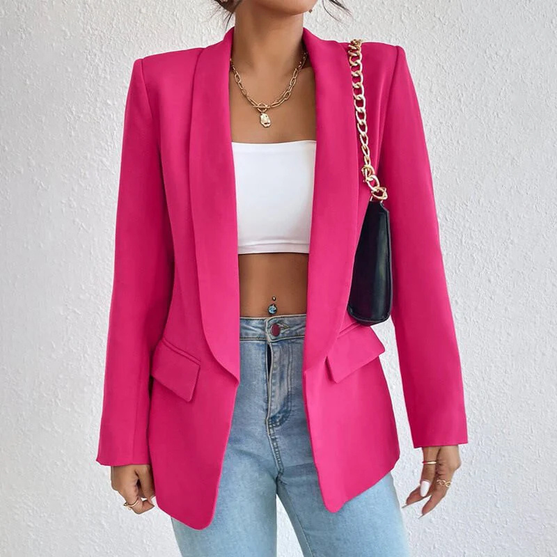 Women’s Fitted Open Front Blazer | Long Sleeve