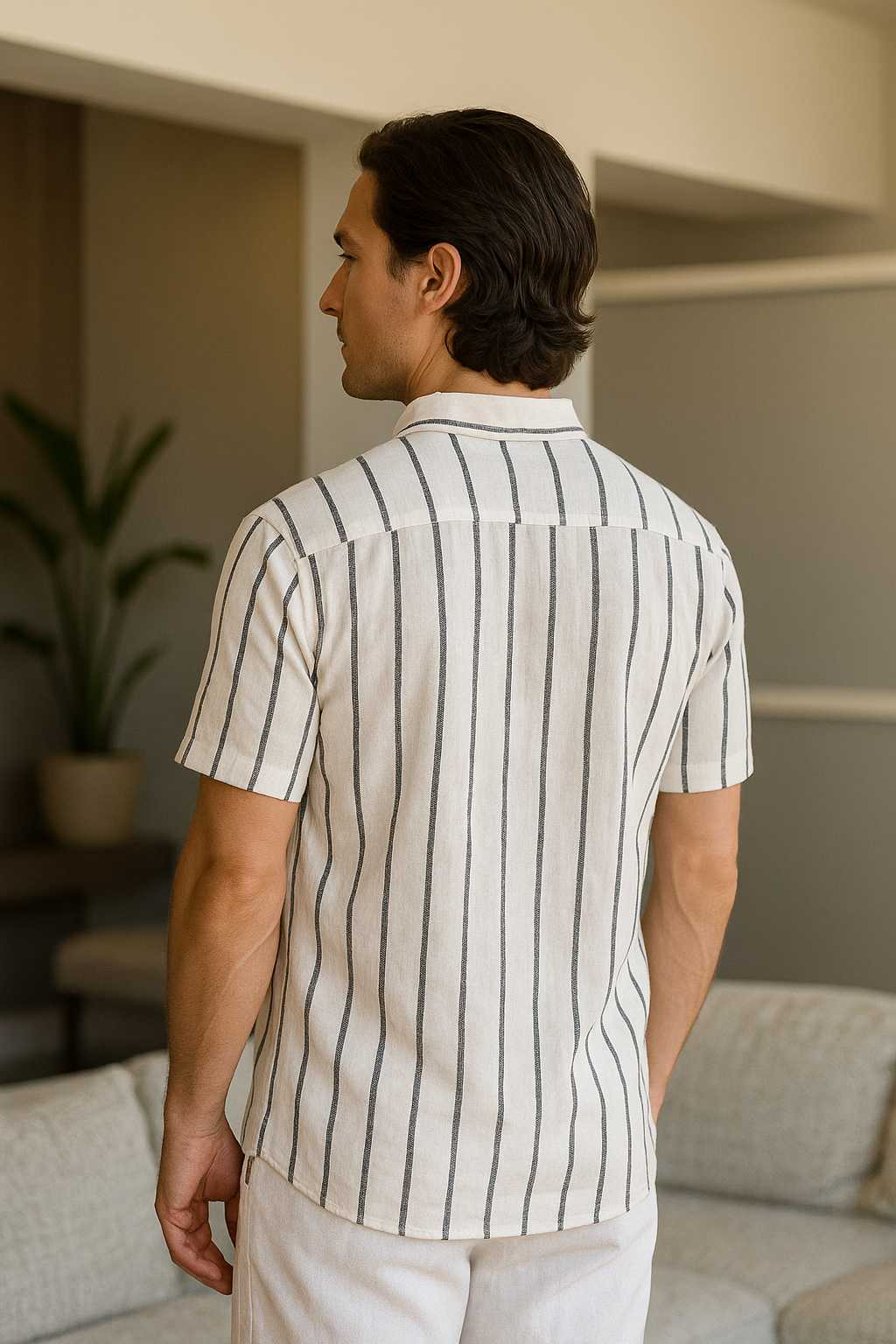 Striped Short Sleeve Shirt | Casual Fit