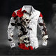 Men’s Halloween Shirt | Skull & Rose Print Long Sleeve
