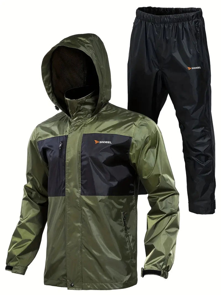 Men’s Long Hooded Raincoat | Waterproof Trench Style