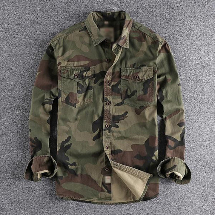 Sawyer - Washed camo cargo shirt