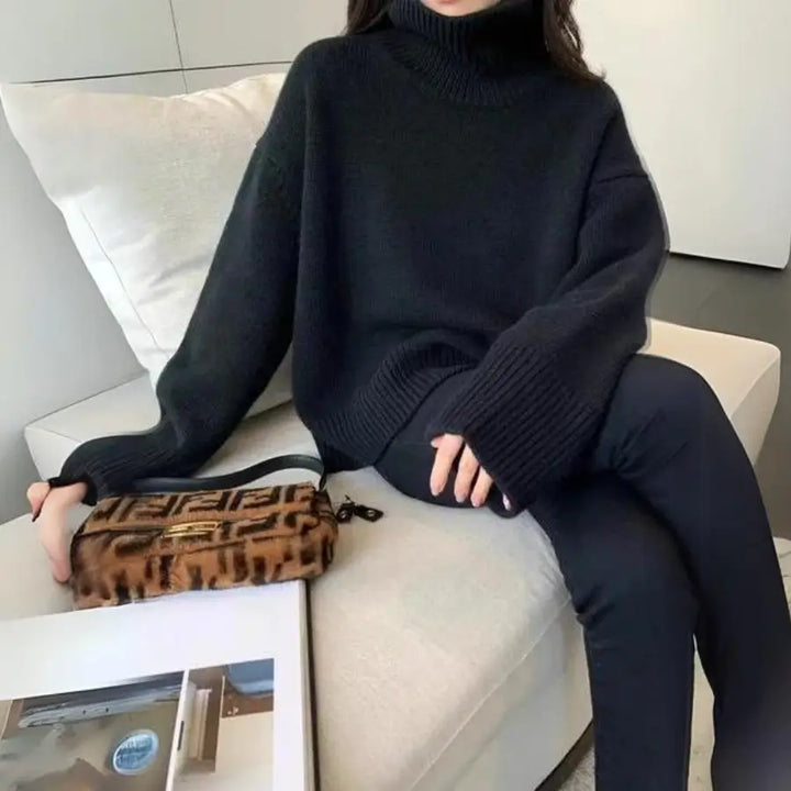 Women's Oversized Sweater with Turtleneck | Long Sleeve