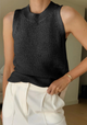 Women’s Knit Sleeveless Tank Top | Crew Neck