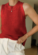 Women’s Knit Sleeveless Tank Top | Crew Neck