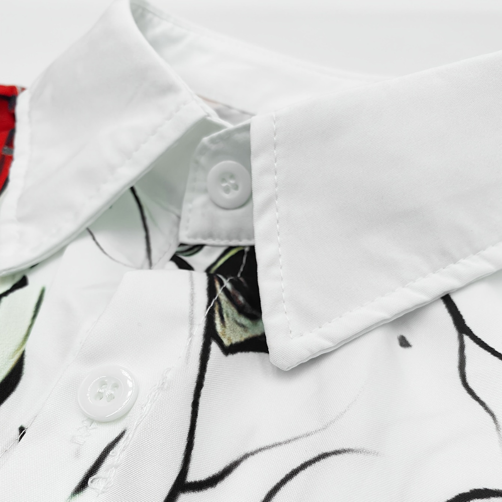 Men’s Halloween Shirt | Skull & Rose Print Long Sleeve