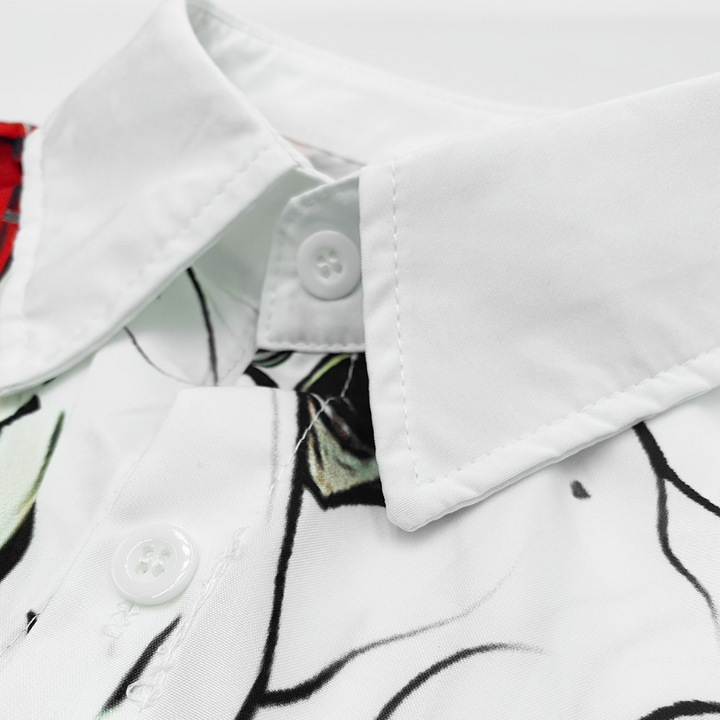Men’s Halloween Shirt | Skull & Rose Print Long Sleeve