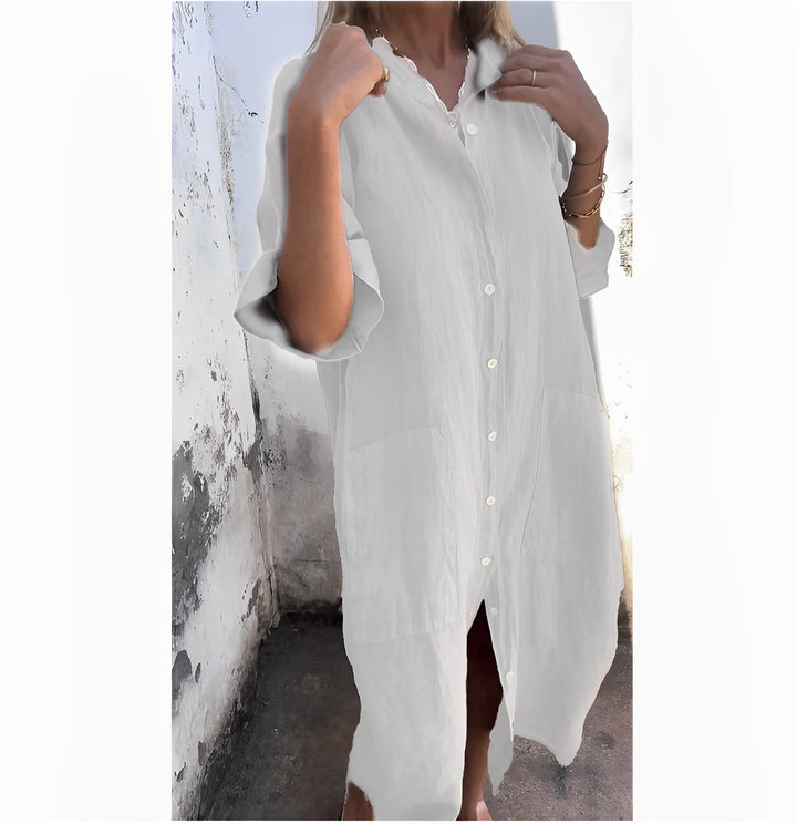 Women’s Button Down Shirt Dress | Loose Fit
