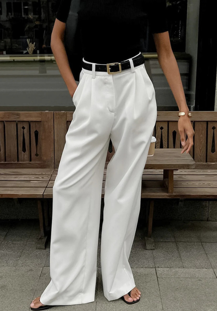 Vienna | Women’s Wide Leg Pants | White