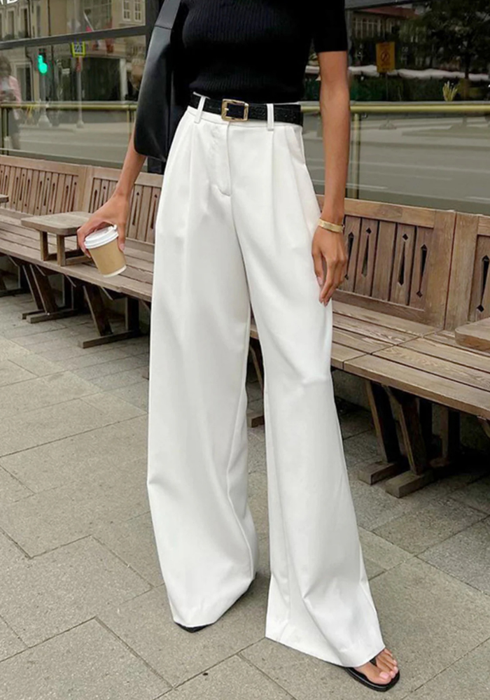 Vienna | Women’s Wide Leg Pants | White