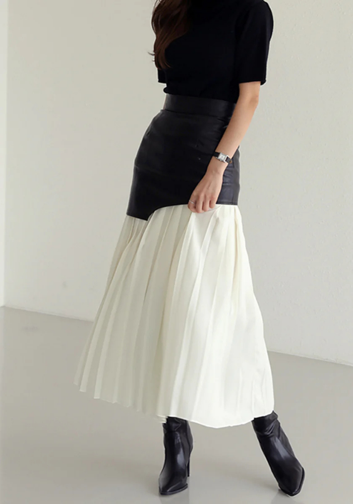 Naelle | Women’s Pleated Asymmetrical Skirt | Maxi