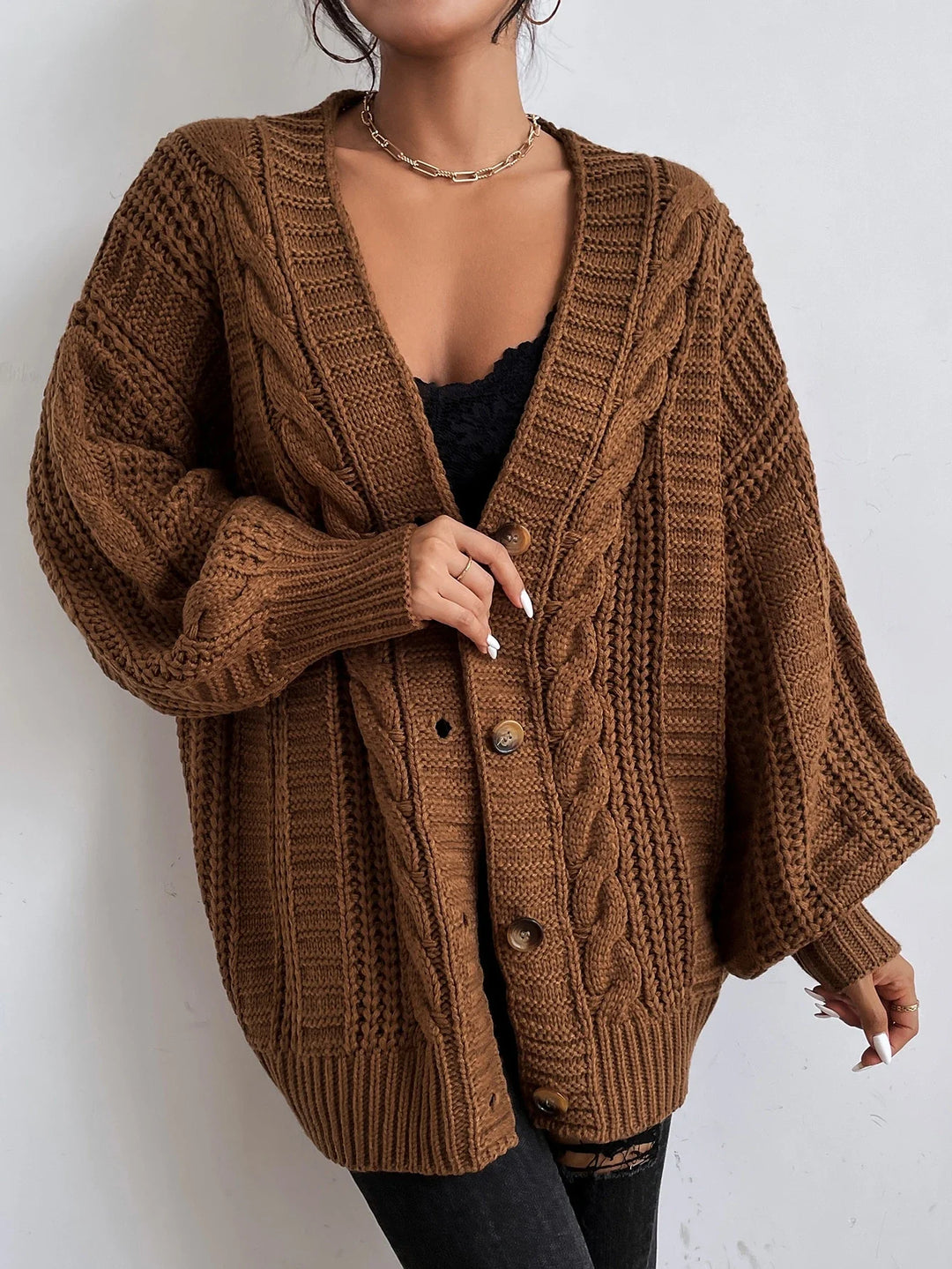 Women’s Chunky Cable Knit Cardigan | Oversized