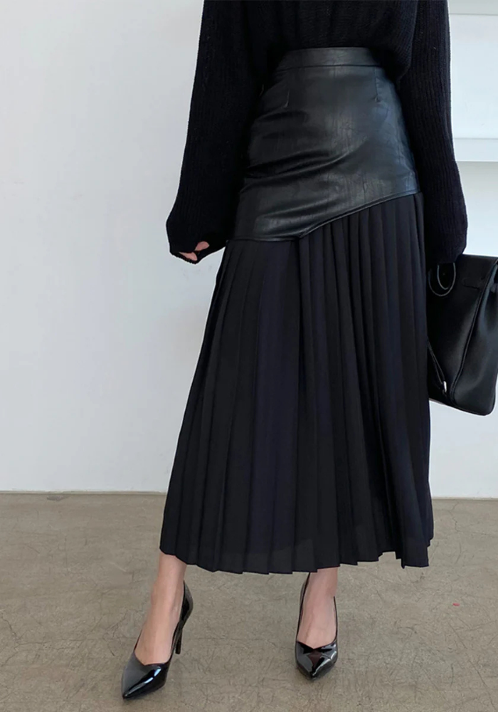 Naelle | Women’s Pleated Asymmetrical Skirt | Maxi