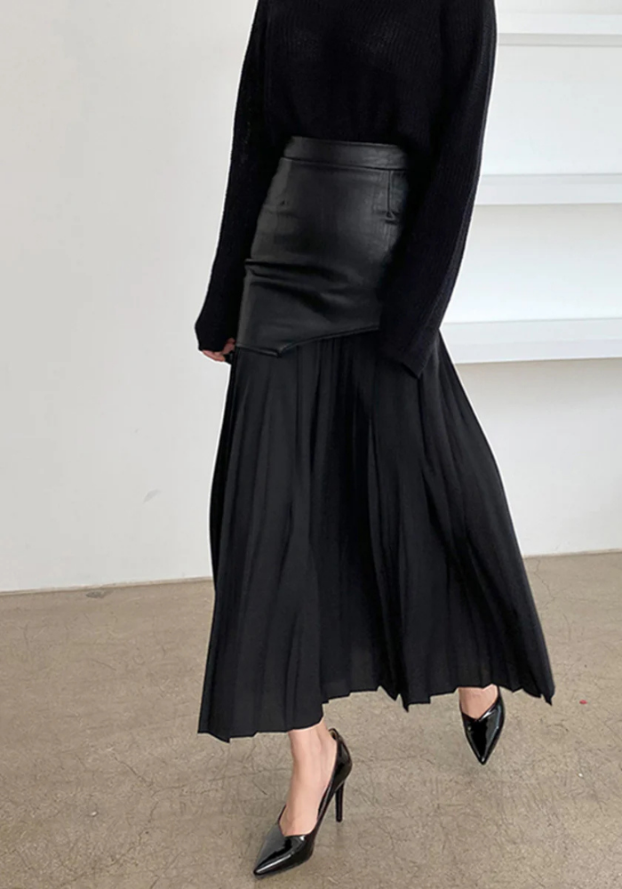 Naelle | Women’s Pleated Asymmetrical Skirt | Maxi
