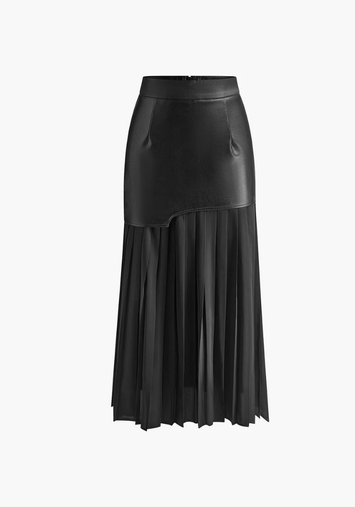 Naelle | Women’s Pleated Asymmetrical Skirt | Maxi