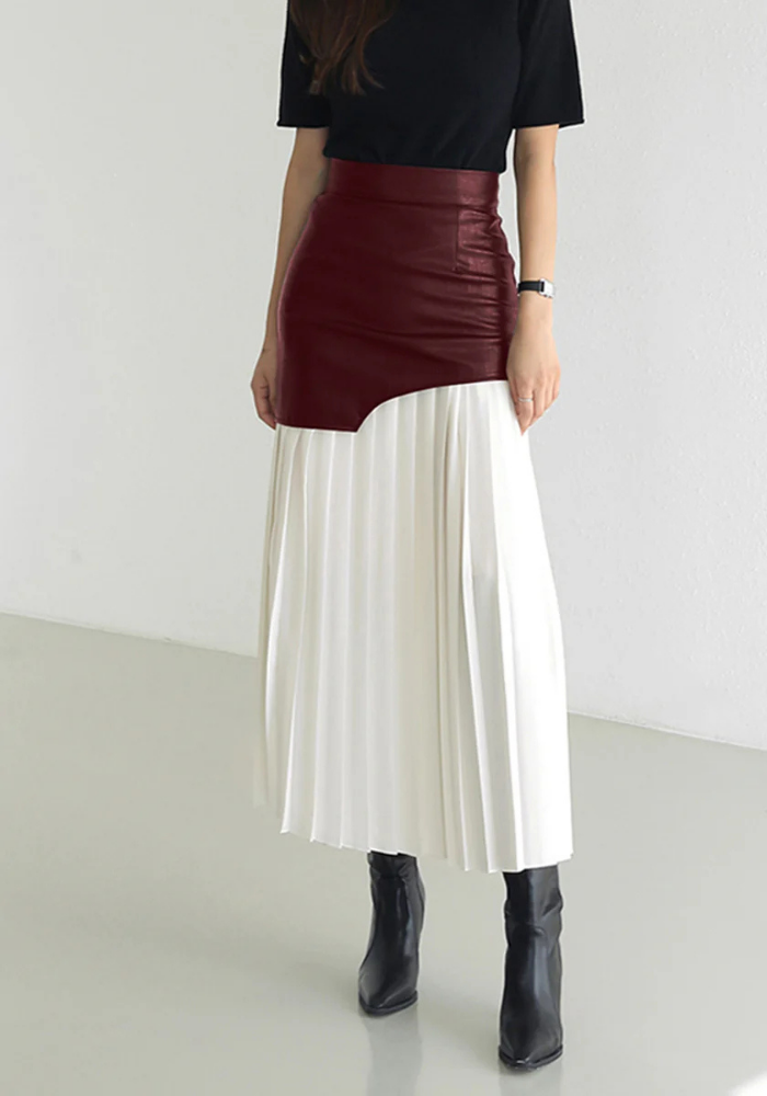 Naelle | Women’s Pleated Asymmetrical Skirt | Maxi