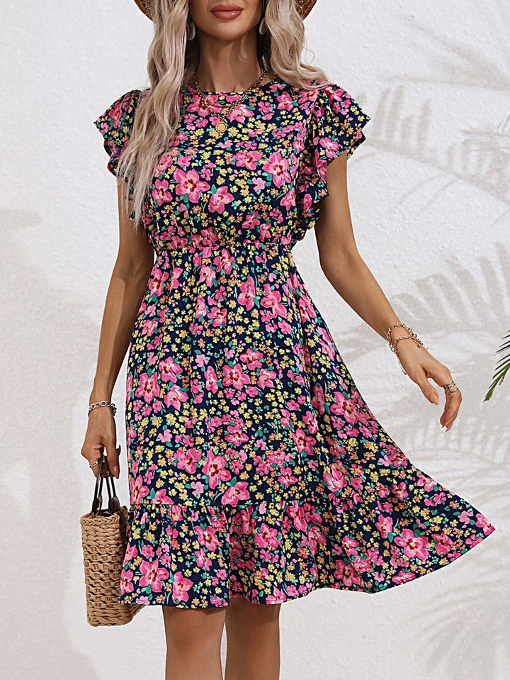 Women’s Floral Ruffle Sleeve Dress | Mini